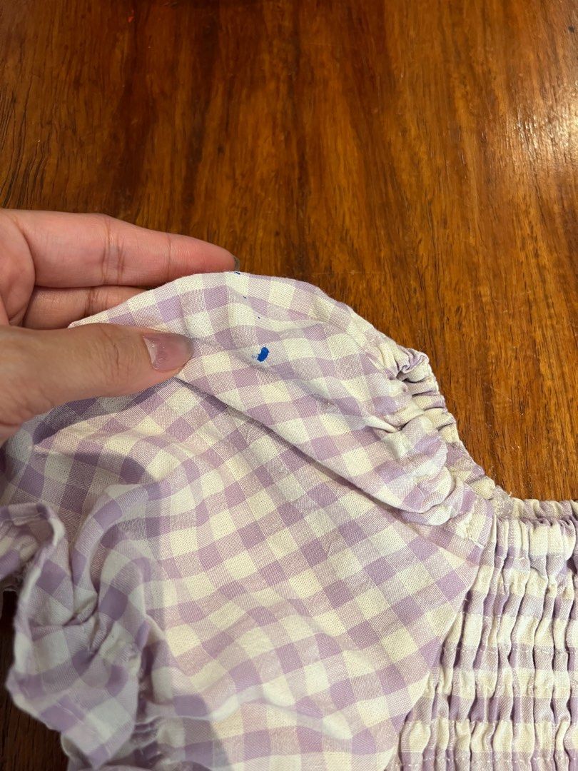 Zara kids peplum gingham (Category: Babies & Kids Fashion) located in Las Pinas. Submitted by krissystuff (Listing ID 1423325493, Image 2). Description: Paint stains, not sure if it can be removed 4-5yo.