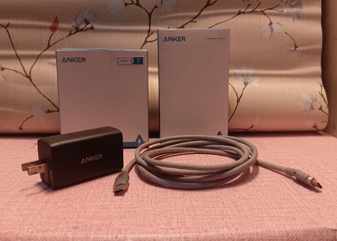 Anker Charger + Cable (Category: Chargers) located in Caloocan City. Submitted by anthonyhearts24 (Listing ID 1423501761, Image 2). Description: Please read description first. will not reply to questions that is already in here. thank you. Anker Charger + Cable Bundle Working Anker Powerport III 3 port 65w GAN charger Anker Powerline III 1,8m 100w Cable Issue: Cable rubber damage(see pic) Includes: Charger,cable, Boxes Selling as set 1000 Last/Fi