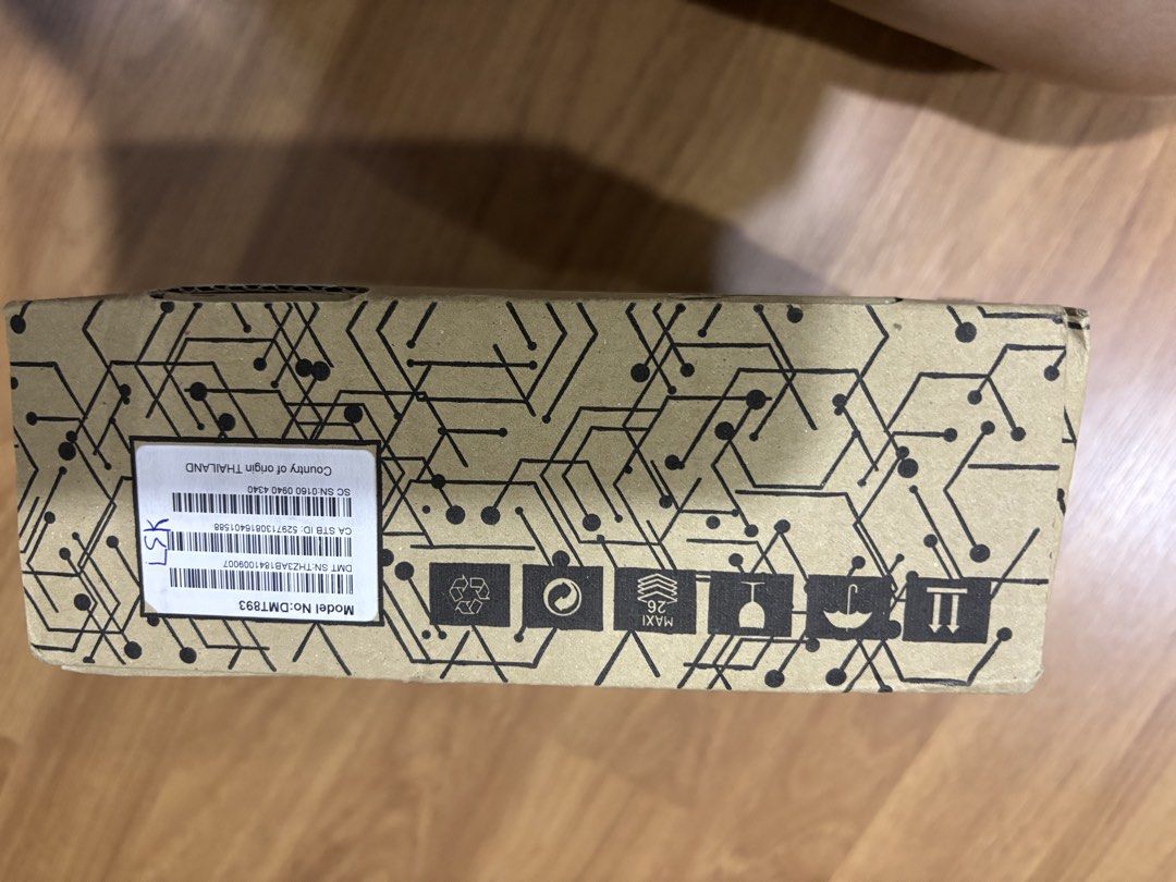 Astro Decoder (Category: TV Parts & Accessories) located in Semenyih. Submitted by oddwater.ac8a92 (Listing ID 1423581657, Image 1). Description: Astro decoder with cables. The box has a model number DM7853. The country of origin is Thailand. Includes an HDMI cable. The box has the Astro Go Beyond logo. The decoder has a sticker with a serial number and Astro service information..