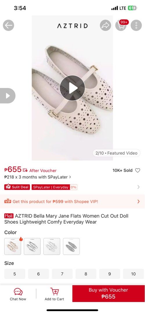 Aztrid Bella Mary Jane Flats White (Category: Flats & Sandals) located in Cebu City. Submitted by declutter.ss (Listing ID 1423507019, Image 2). Description: never worn with box rfs: extra shoes size 9.