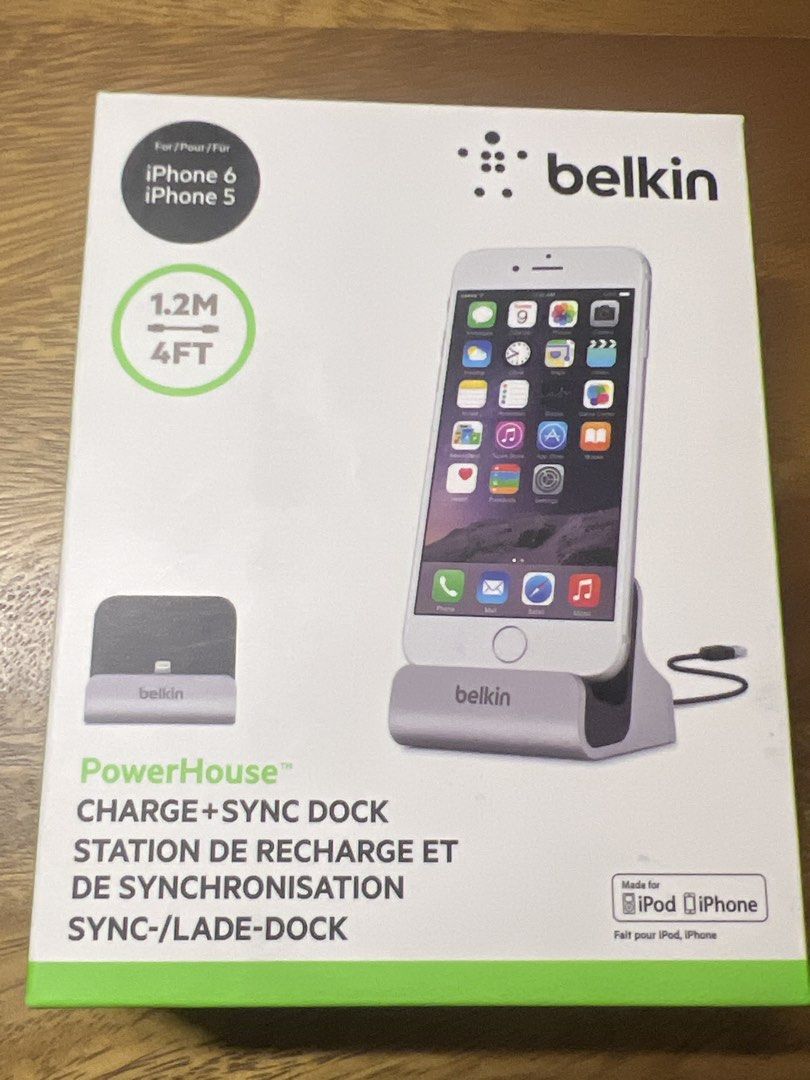 Belkin PowerHouse Charge + Sync Dock for iPhone 6/5 (Category: Chargers & Cables) located in Taguig. Submitted by joe.olx (Listing ID 1423535250, Image 1). Description: - Belkin PowerHouse Charge + Sync Dock for iPhone 6 and iPhone 5. - Charge and sync your iPhone. - Connect to your laptop or wall outlet. - Includes a 1.2M/4FT cable. - Made for iPod/iPhone..