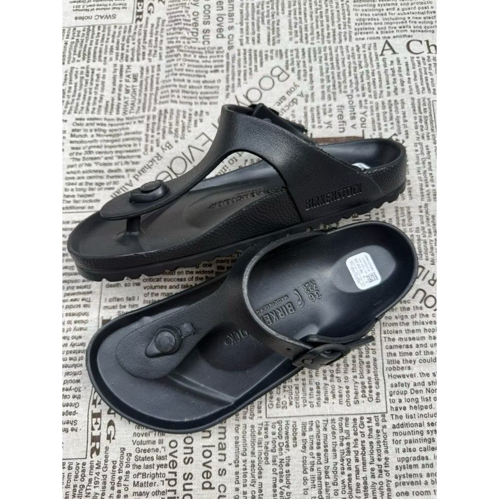 Birkenstock Gizeh Thong Sandals (Category: Flats & Sandals) located in Zamboanga. Submitted by smartstyle (Listing ID 1423586262, Image 2). Description: - Birkenstock Gizeh thong sandals - Classic contoured footbed for comfort - Adjustable buckle closure - Colors: Black, White, Pink, Beige - Perfect for everyday wear - Made in Germany Complete size.