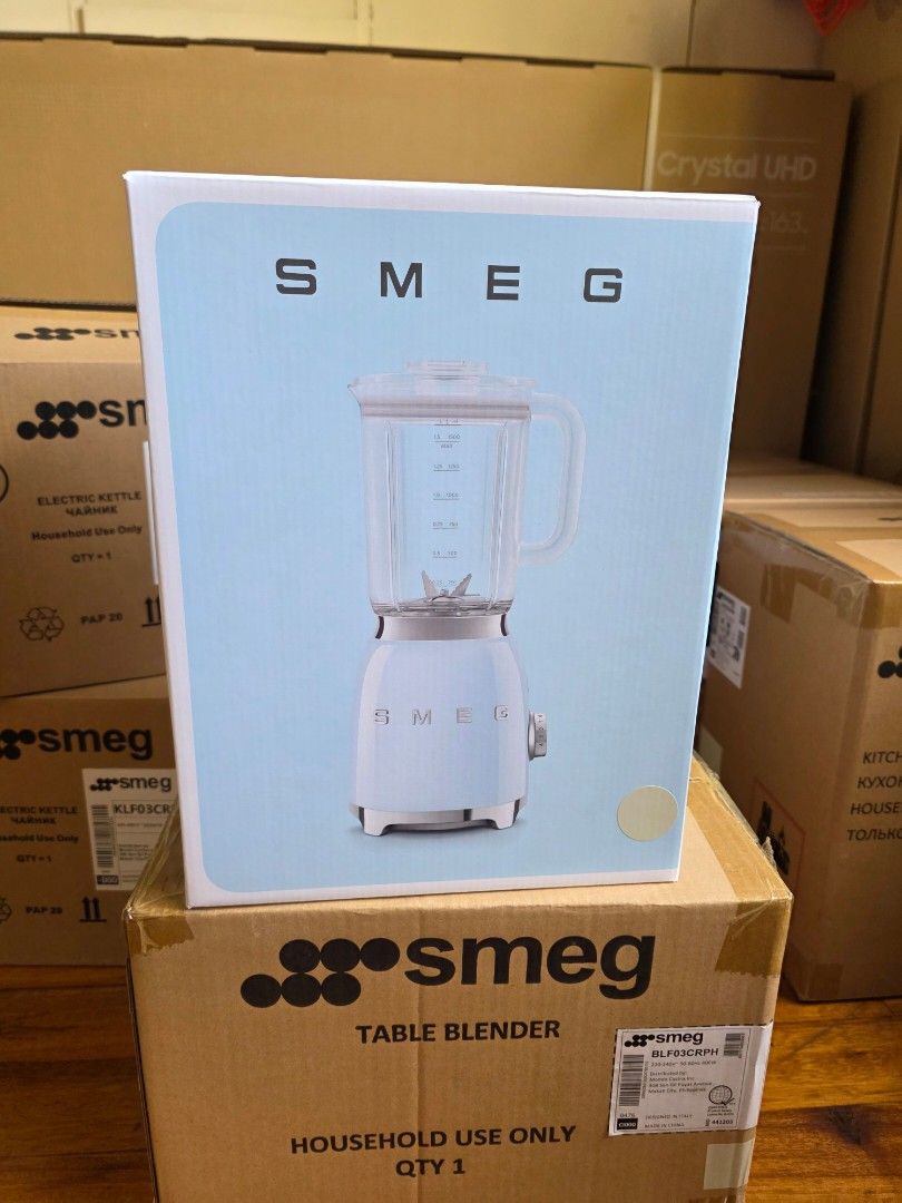 Brand new SMEG Table Blender (Category: Juicers, Blenders & Grinders) located in Manila. Submitted by fiercemoon_927680 (Listing ID 1423456461, Image 2). Description: Brand new and sealed! 19,995 srp! Selling for just 15,995 Thanks! Location: san juan.
