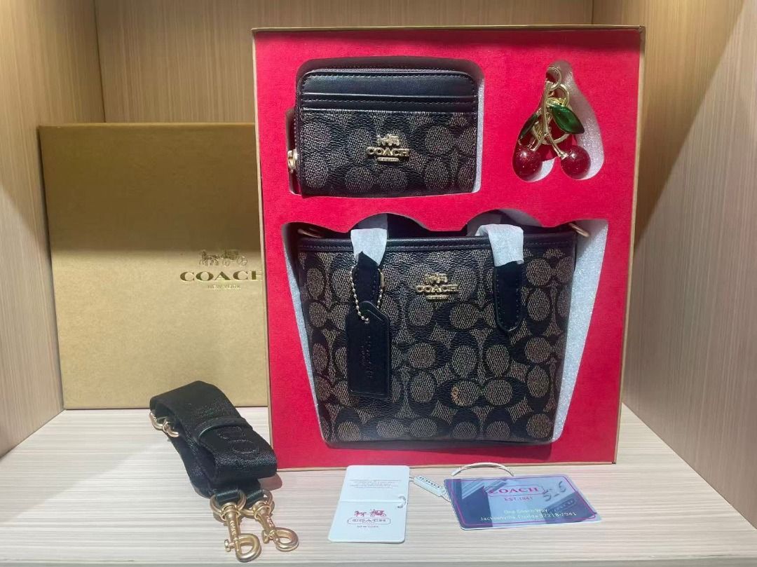 Coach Handbag Set with Wallet and Cherry Charm (Category: Luxury Bags & Wallets) located in Quezon City. Submitted by lux4cheapmnl216 (Listing ID 1423589252, Image 3). Description: Available in different colors, PM me for availability. Transactions done before 3PM can be for same day delivery. Otherwise, next day shipping na po..