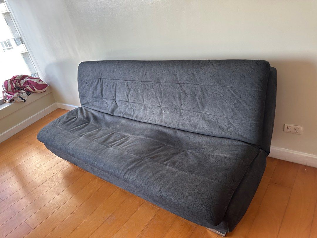 Foldable Sofa Bed (Category: Sofas) located in Manila. Submitted by dheeraj.dheeraj (Listing ID 1423532334, Image 1). Description: Foldable Sofa Bed 3 seater Barely used, sitting in our unit collecting dust Very good condition Mop: Gcash Delivery: lalamove shouldered by buyer.