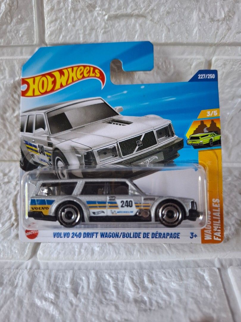 Hot Wheels Volvo 240 Drift Wagon (Category: Vehicle & Diecast Models) located in Narvacan. Submitted by jigger85_2ndaccount (Listing ID 1423456003, Image 1). Description: - Hot Wheels Volvo 240 Drift Wagon - Part of the Wagon Familiars series - Features the number "240" - 2023 collection - Numbered 227/250 - 3/5 in the series - Perfect for car enthusiasts and collectors.