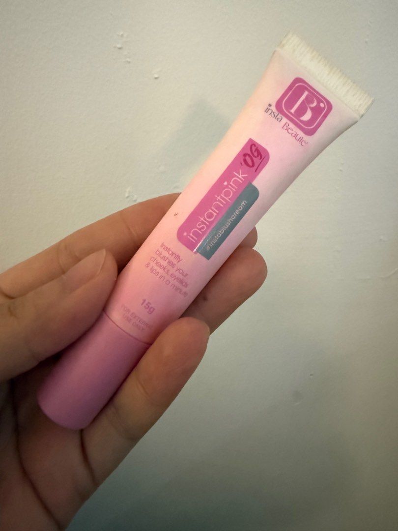 Insta Beaute Instant Pink Blush Cream (Category: Makeup) located in Mandaluyong City. Submitted by whitemoveout (Listing ID 1423521158, Image 1). Description: Swatched only 98% full 2027 expiry.