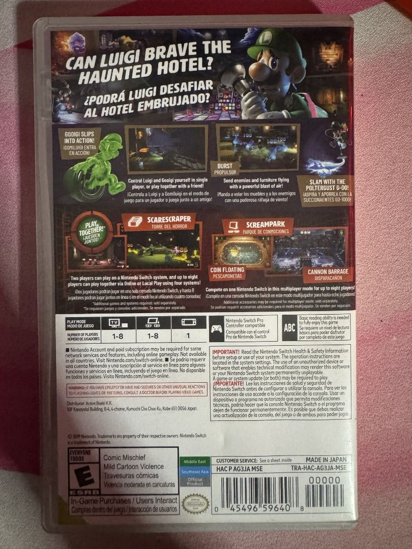 Luigi's Mansion 3 - Nintendo Switch (Category: Nintendo) located in Manila. Submitted by trendsz (Listing ID 1423591788, Image 2). Description: FS: Luigi's Mansion 3 for Nintendo Switch. - Can be played on Nintendo Switch V1,V2,Lite,OLED, Switch 2 - Good Condition Bundle: Luigi's Mansion 2 and 3 (₱3,500) or can be trade with 007- First Light for Nintendo Switch 2.