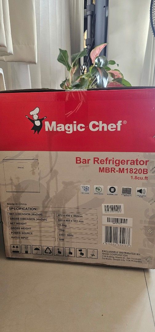 Magic Chef Bar Refrigerator MBR-M1820B (Category: Refrigerators and Freezers) located in Quezon City. Submitted by ricac. (Listing ID 1423553249, Image 2). Description: Magic Chef bar refrigerator, model MBR-M1820B. Compact refrigerator, ideal for small spaces. The box is sealed with straps..