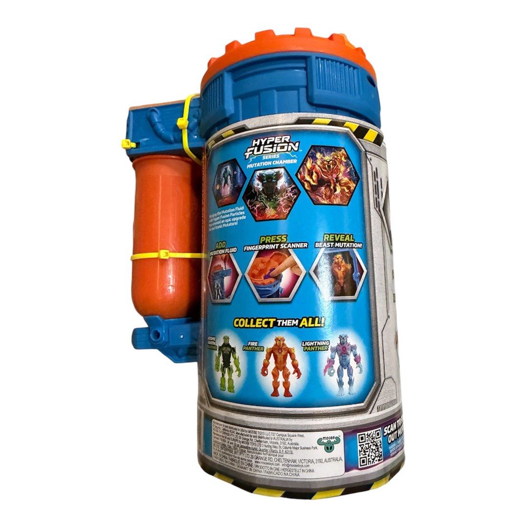 Mr Beast Lab Mutators (Category: Action & Battle Toys) located in Lipa City. Submitted by lifestyled (Listing ID 1423463385, Image 2). Description: MrBeast Lab Mutators Beast Mutation Chamber featuring the Fire Panther. It includes a single-use experiment kit to mutate the beast inside the chamber. The action figure stands approximately 5.5 inches tall. The figure features over 20 points of articulation for posing. It is suitable for ages 5 and u