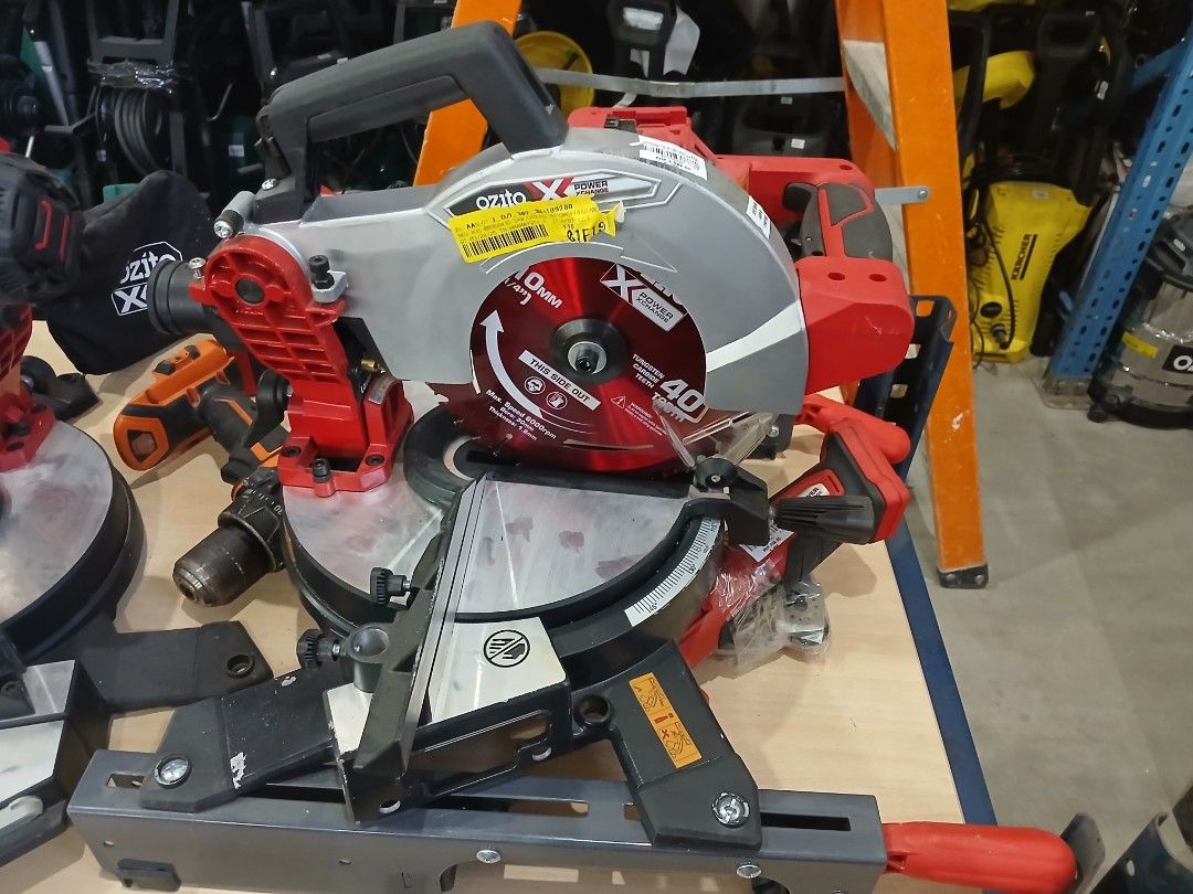 Ozito X-Series 10mm Miter Saw (Category: Construction Tools & Equipment) located in Manila. Submitted by sc_arvin (Listing ID 1423444587, Image 1). Description: Ozito X - Series Compount Mitre Saw (Used) 18V w/o Battery.