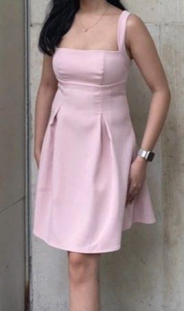 Shein Pink Square Neck Dress (Category: Dresses) located in Cebu City. Submitted by spicycanton (Listing ID 1423582833, Image 2). Description: condition: 10/10 fixed price.