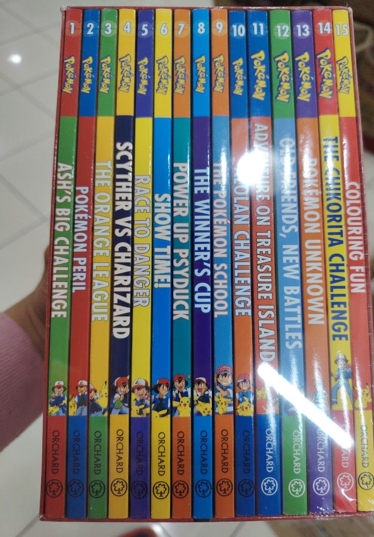 Pokemon Super Collection Book Set (Category: Comics & Manga) located in San Mateo. Submitted by carl_240 (Listing ID 1423582411, Image 1). Description: Pokemon Super Collection book set featuring 14 action-packed stories and a coloring book. The set includes titles like "Ash's Big Challenge", "Scyther vs Charizard", and "The Winner's Cup". Published by Orchard. The set is still in its original packaging. Unopened sealed package Rfs: New hobby Loc