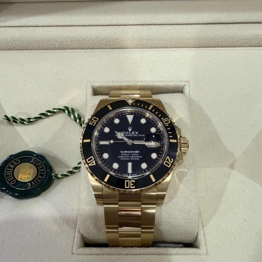 Rolex Submariner Full Yellow gold 41mm (Category: Luxury Watches) located in Makati City. Submitted by _aczhcny (Listing ID 1423574470, Image 1). Description: Rolex Submariner Full Yellow gold 41mm Purchase Date 2024 126618LN 9.9/10 condition Complete set Open for authentication *sinukat lang 2.350m.