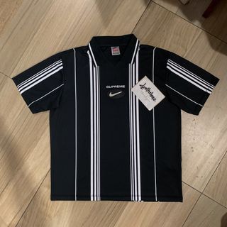 supreme nike jewel stripe soccer jersey black