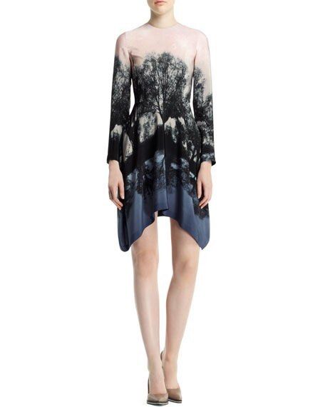 Stella McCartney 100% Silk Printed Dress (Category: Dresses) located in Antipolo. Submitted by etherealtech7 (Listing ID 1423570290, Image 3). Description: Elegant tree-print dress. Made in Hungary. Long sleeves, flattering silhouette, and back zipper. 100% Silk. Cut washtags. .