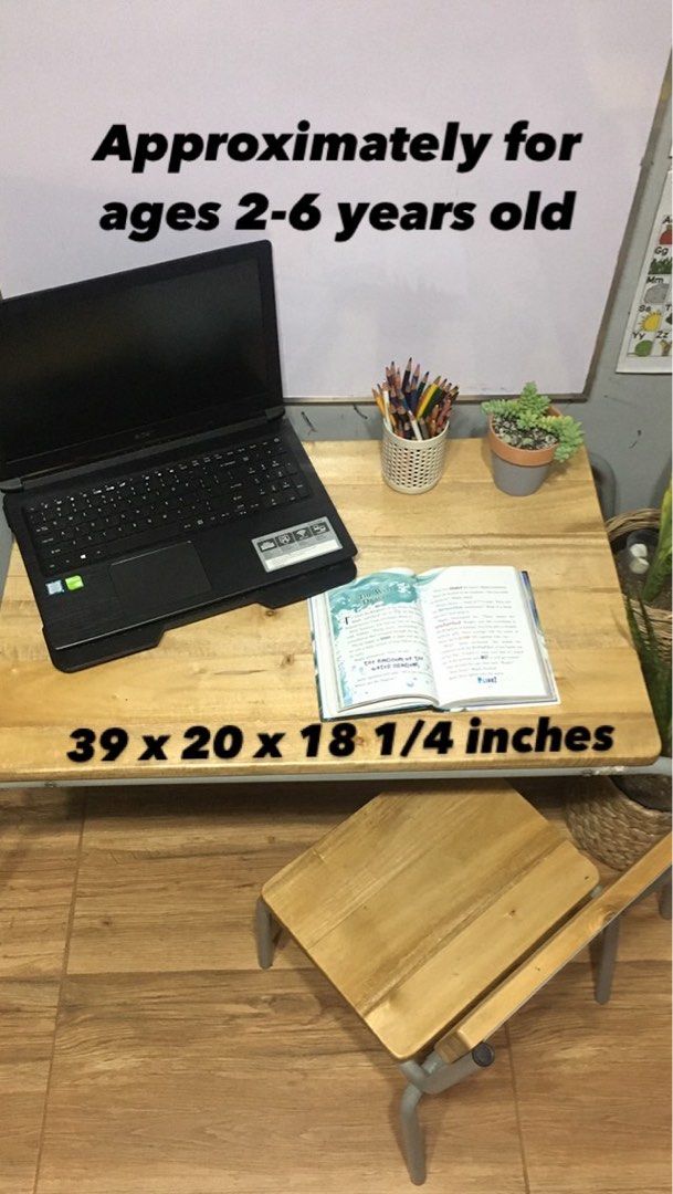 Study table and chair set (Incy rooms) (Category: Tables & Sets) located in Manila. Submitted by cjjdb (Listing ID 1423437892, Image 2). Description: Bought separately but selling it as set Shipping from Malibay Pasay City recommended: sedan RFS: outgrown.