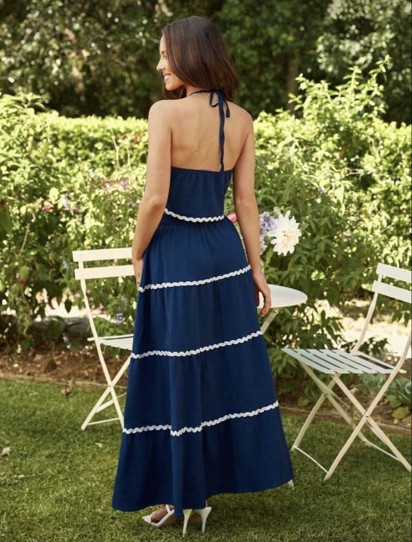 Summer and Beach Navy Blue Two-Piece Skirt Set / Coordinates (Category: Sets or Coordinates) located in Binan City. Submitted by TheAshelvesnCloset (Listing ID 1423494072, Image 2). Description: Help me declutter 🥹 Perfect for traveling in an island! Also best for OOTDs during the summer and in the beach. The skirt is stretchy by the waist. I can send when worn pics if you want! Just ask :) - Original Price: ₱1000+ - Worn only once - Navy blue t