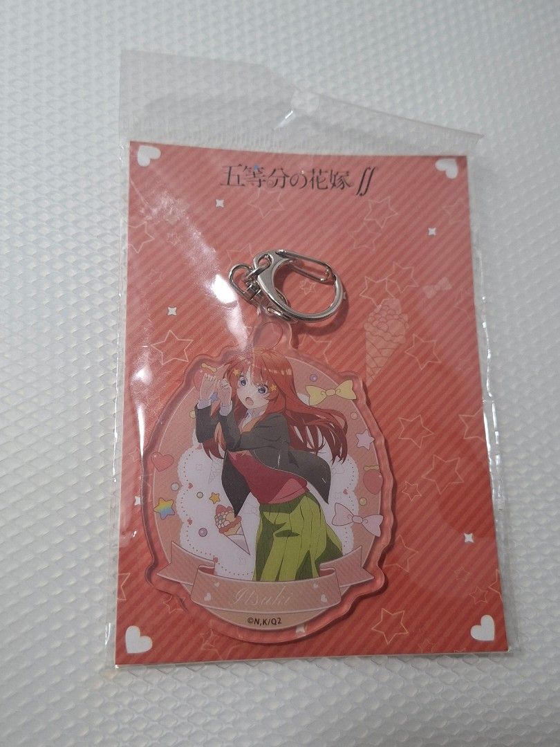 The Quintessential Quintuplets (Itsuki Nakano) Keychain (Category: Character Goods) located in Manila. Submitted by coolowl-024 (Listing ID 1423597739, Image 1). Description: - Character keychain from Singapore - Condition: Brand new, in original packaging (never opened) - Only accepting mode of payment: GCash - Reservations will only last for one day (24 hours) - Payment first before shipping - Buyer must book and shoulder the shipping fee..