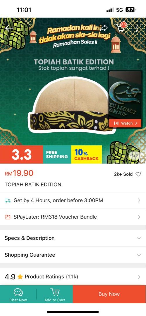 topiah batik (Category: Accessories) located in Kuala Lumpur. Submitted by is__aj (Listing ID 1423475752, Image 1). Description: naseehat topiah material sangat selesa semua try je tak pernah pakai betul2 lagi harga asal 1pc RM19 nak letgo RM15 utk 3pcs!!! postage can nego pickup antara gapi .