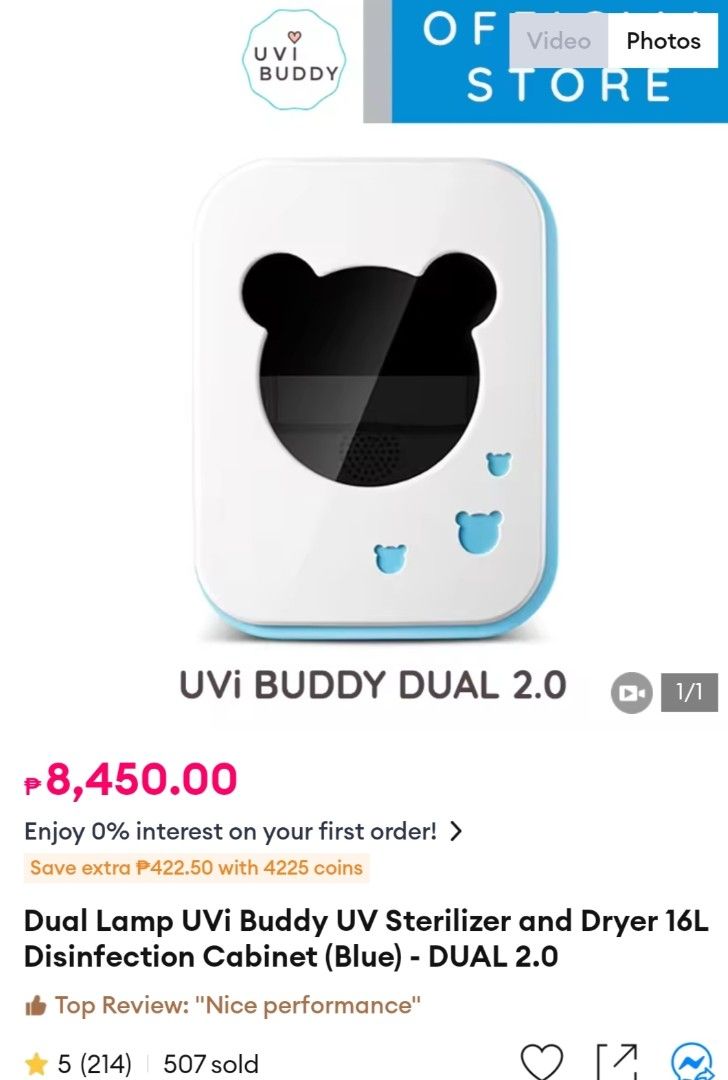 UVI Buddy Sterilzer (Category: Breastfeeding & Bottle Feeding) located in Quezon City. Submitted by jholouise (Listing ID 1423500723, Image 2). Description: Used only for sterilizing toys. UV lamos are still in good condition. .