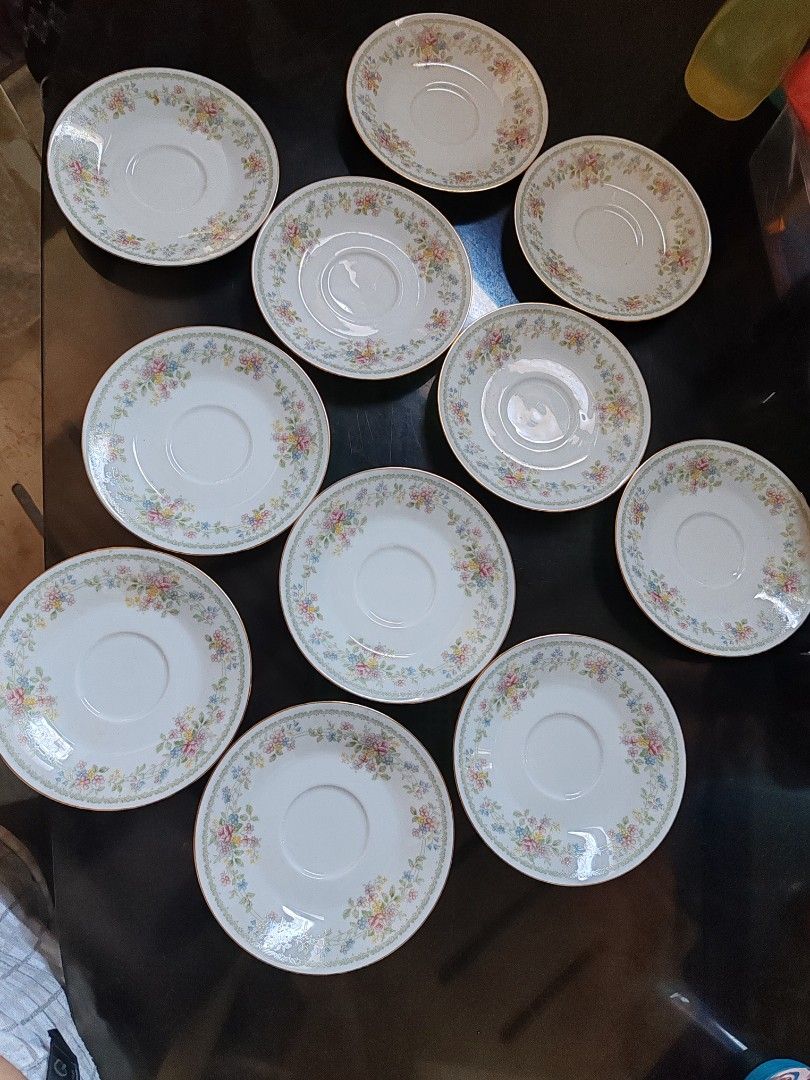 Vintage Noritake Memory Saucers contemporary memory 2882 (Category: Coffee & Tea Tableware) located in Pasig City. Submitted by geraldnee28280 (Listing ID 1423594874, Image 1). Description: - Set of 11 Noritake Memory saucers - Features a beautiful floral design - Elegant gold trim - Made in the Philippines - Each saucer is approximately 6 inches in diameter.