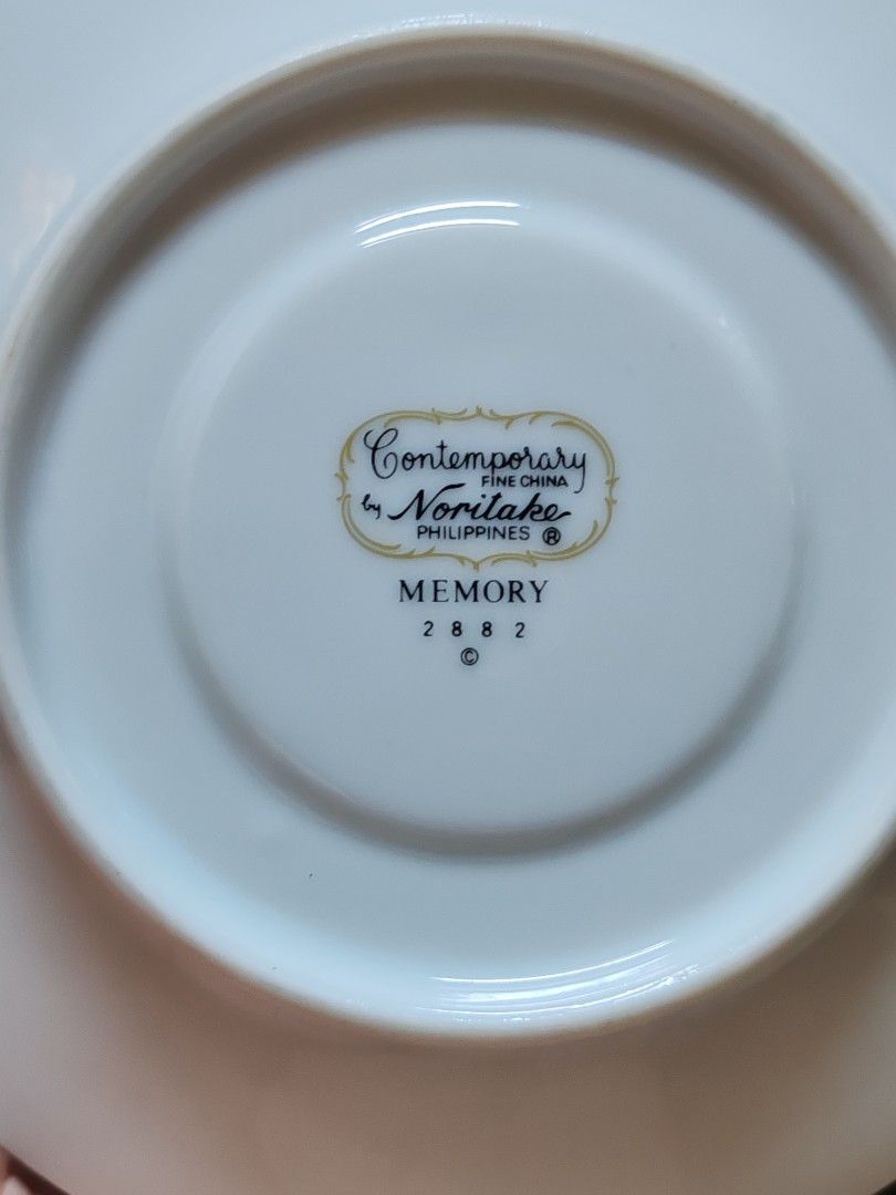 Vintage Noritake Memory Saucers contemporary memory 2882 (Category: Coffee & Tea Tableware) located in Pasig City. Submitted by geraldnee28280 (Listing ID 1423594874, Image 2). Description: - Set of 11 Noritake Memory saucers - Features a beautiful floral design - Elegant gold trim - Made in the Philippines - Each saucer is approximately 6 inches in diameter.