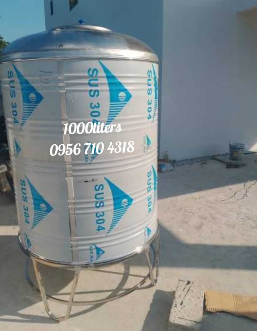 Water storage tank (Category: Construction & Building Materials) located in Manila. Submitted by kristellf29 (Listing ID 1423543837, Image 3). Description: CleanTankTRENDING water storage TANK with film SUS 3️⃣0️⃣4️⃣ tank PURE stainless with stand HeaVy duty 💯💯 VERTICAL and horizontal Good QUALITY 1-2YEARS WARRANTY VERTICAL ✅500 liters ✅600 liters ✅775 liters ✅1000 liters ✅1500 liters ✅2000 liters ✅3000 liters ✅4000 liters ✅5000 liters ✅6000 li