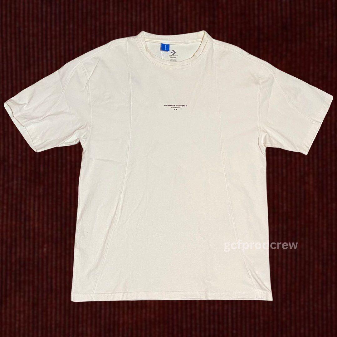 Ader Error x Converse Cream White Shapes T-Shirt (Category: Tshirts & Polo Shirts ) located in Binan City. Submitted by gcfprodcrew (Listing ID 1423776330, Image 1). Description: —NOT THRIFTED. BOUGHT IN CONVERSE ALABANG. —Size: L (runs a little big also, Mens size) Approx. 23W, Approx. 30L —SELLING AS IS (WHAT YOU SEE IS WHAT YOU GET) —the details on this shirt are everything! —slightly nego! pls no lowballing. RFS: Decluttering, runs too big on
