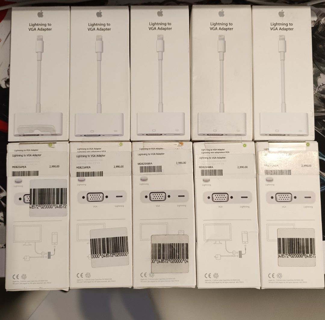 Apple Lightning to VGA Adapter (Category: Cables & Adaptors) located in Santa Cruz. Submitted by jamezxcqwer (Listing ID 1423624214, Image 1). Description: Original Apple Lightning to VGA Adapter 1000 take all 10pcs.