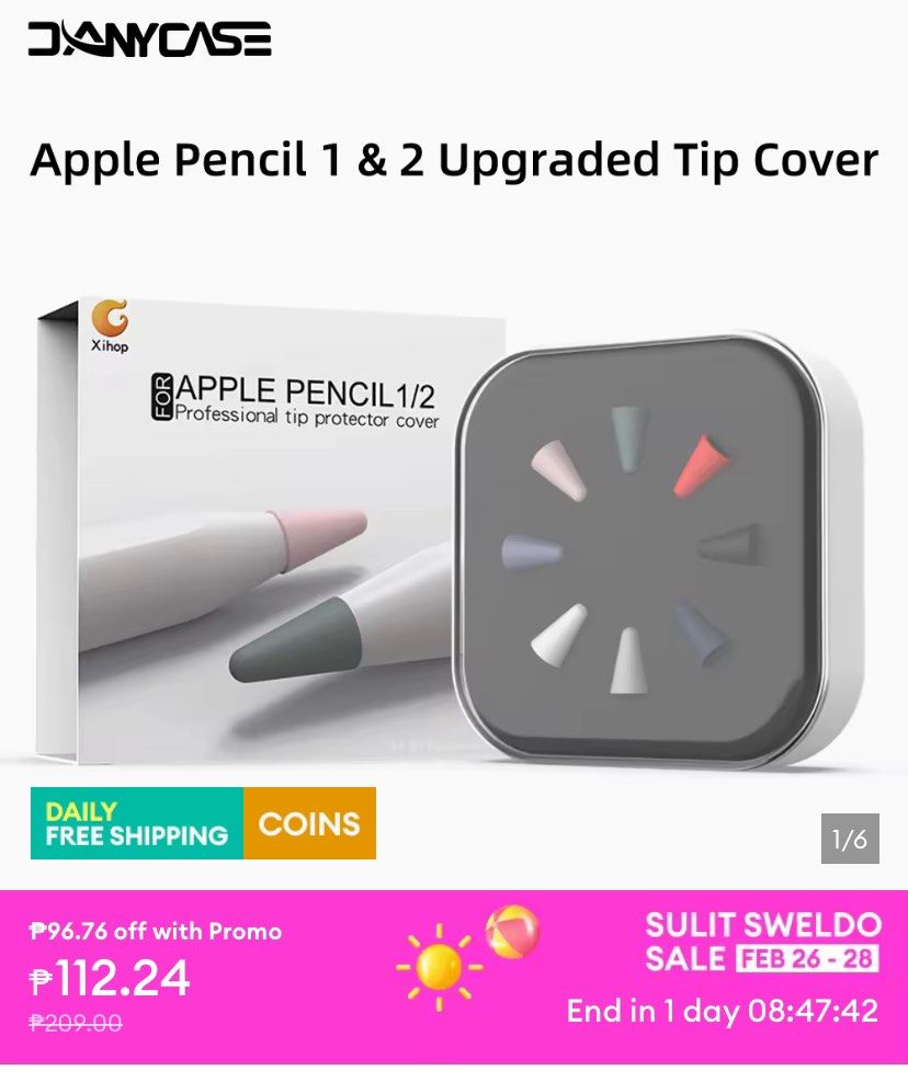 Apple pencil 1 and 2 tip (Category: Other Mobile & Gadget Accessories) located in Pasig City. Submitted by fountainpenmd (Listing ID 1423680491, Image 2). Description: Like new.