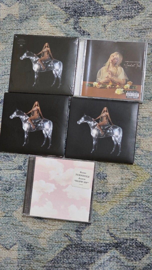 Assorted CDs (Category: CDs & DVDs) located in Makati City. Submitted by jp005 (Listing ID 1423780046, Image 1). Description: 400 each Renaissance unsealed - 350 ALL ORIGINAL ❗️SOLD❗️ Turnstile Carly Rae Jepsen Location: Makati City.