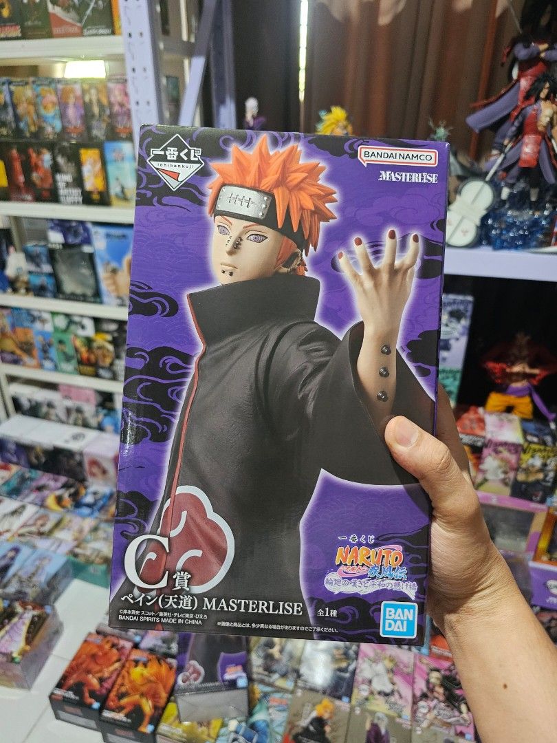 Banpresto Naruto Masterlise Pain Figure (Category: Figurines & Statues) located in Angat. Submitted by erday (Listing ID 1423714130, Image 1). Description: - Banpresto Masterlise Pain figure - From the Naruto anime series - Features Pain with Rinnegan eyes and Akatsuki cloak - Brand new, in original packaging - Part of the Ichiban Kuji series.