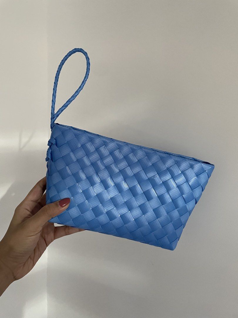 Blue Woven Clutch with Wrist Strap (Category: Clutches) located in Paranaque City. Submitted by beamiscellaneous (Listing ID 1423786709, Image 1). Description: - Used once - RFS: decluttering.