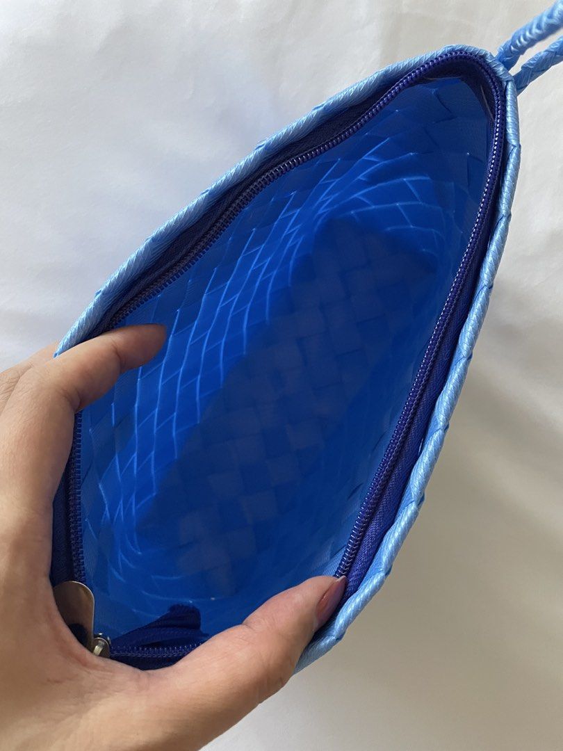 Blue Woven Clutch with Wrist Strap (Category: Clutches) located in Paranaque City. Submitted by beamiscellaneous (Listing ID 1423786709, Image 2). Description: - Used once - RFS: decluttering.
