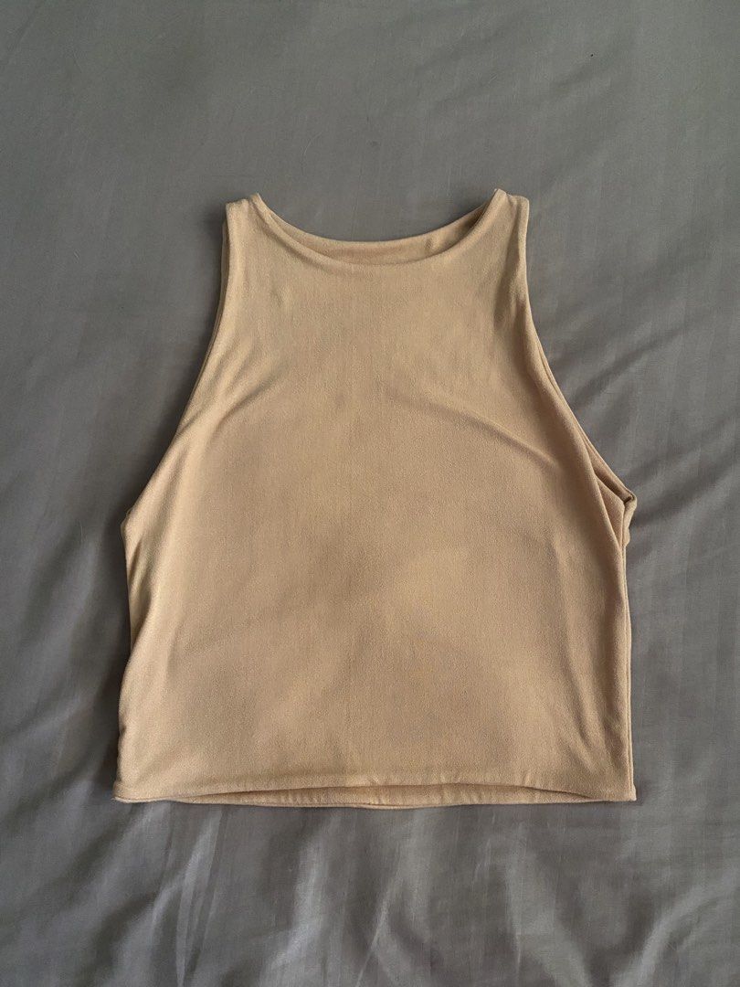 brown racerback double lining top (Category: Sleeveless) located in Bocaue. Submitted by cleodeclutters (Listing ID 1423721854, Image 1). Description: ☆ color may vary due to lighting ☆ mop : gcash, maya, bdo mod : j&t, lalamove message for more details & inquiries ➔ payment first ➔ strictly no return & refund.
