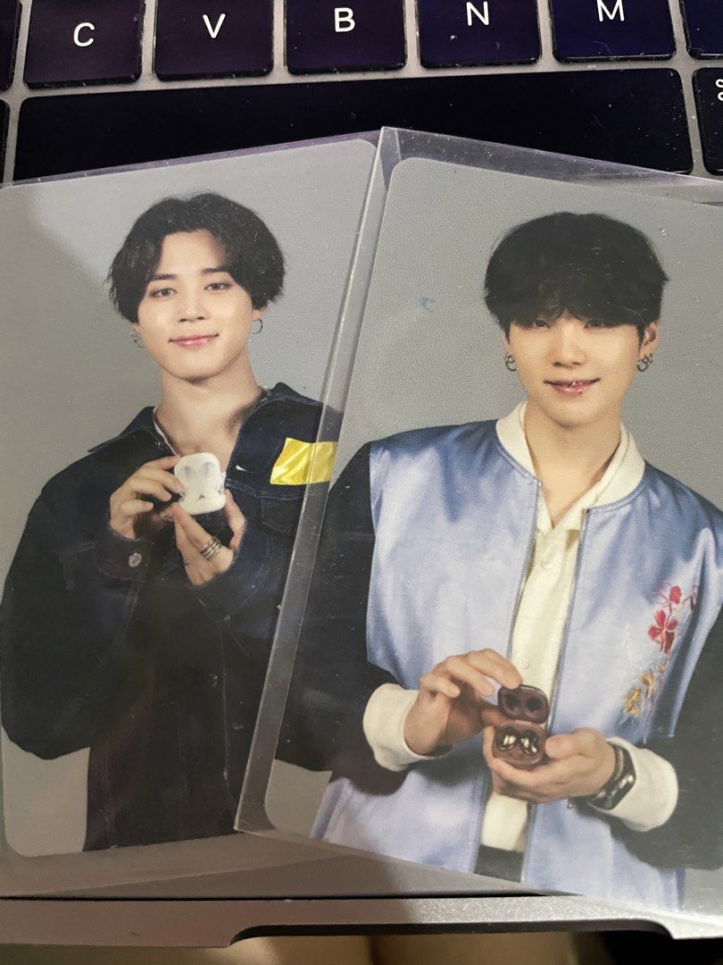 BTS Samsung Photocard (Category: K-Wave Merchandise) located in Bacolod City. Submitted by jjnjajimin (Listing ID 1423785077, Image 2). Description: V, JM, Namjoon & Jin - 300 set YoonMin - 300 set > yoongi has small blue pen mark in front, hence lowered the price for this set .