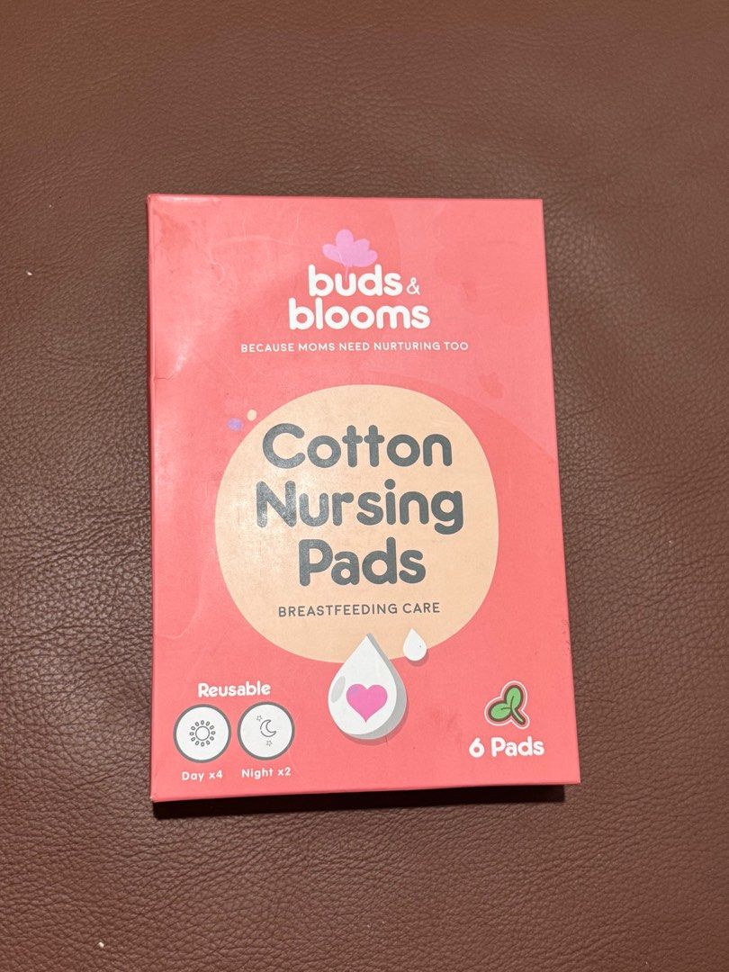 Buds & Blooms Cotton Nursing Pads (Category: Breastfeeding & Bottle Feeding) located in Santa Rosa. Submitted by yasss23 (Listing ID 1423714673, Image 1). Description: - Reusable cotton nursing pads from Buds & Blooms. - Designed for breastfeeding. - Includes 6 pads: - 4 for daytime use - 2 for nighttime use - Gentle and absorbent. - Comfortable for new mothers..