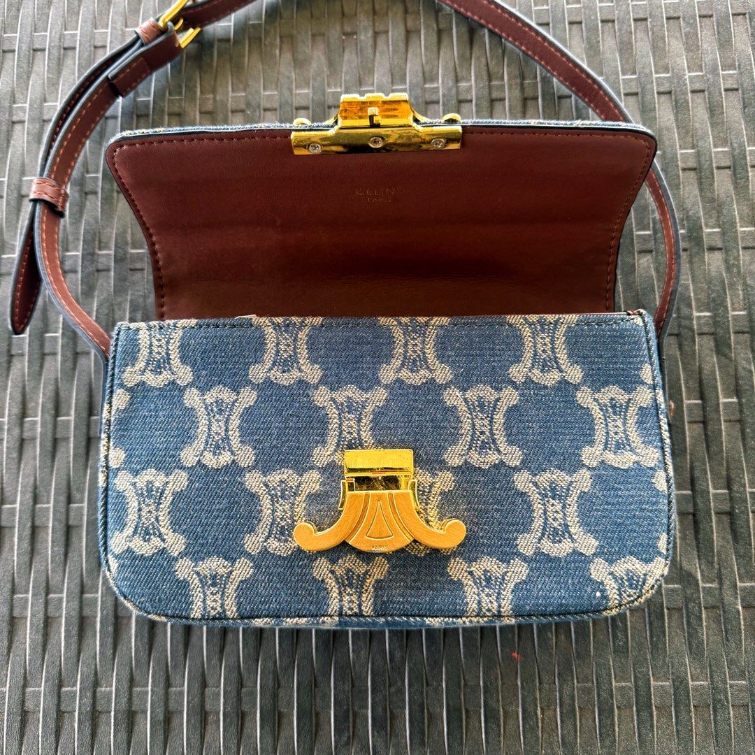 Celine Triomphe Denim Shoulder Bag (Category: Luxury Bags & Wallets) located in Quezon City. Submitted by lexi.cloud (Listing ID 1423706373, Image 3). Description: SUPER STEAL! ⚜️ vintage ⚜️ celine triomphe denim shoulder bag/ kili bag ⚜️ personal preloved ⚜️ no signs of usage ⚜️ 10/10 excellent condition ⚜️ bought from 🇯🇵 note: color may vary due to lighting rfs: decluttering for sure buyers only..