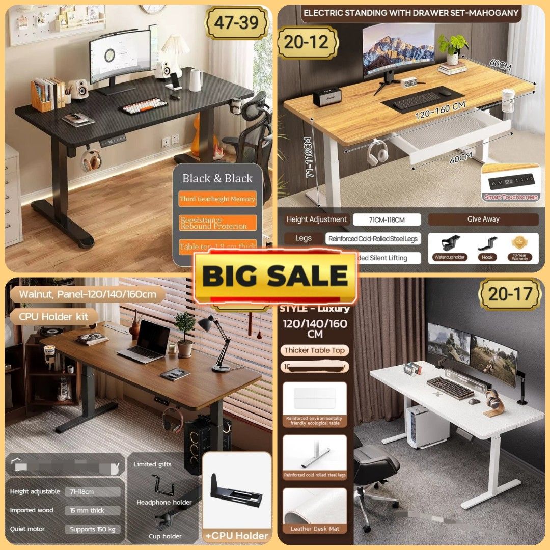 Computer Table | Electric Adjustable Computer Table | Adjustable Table ...