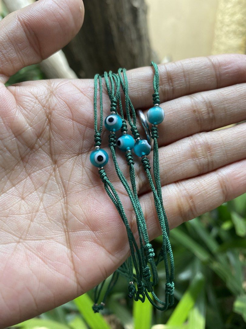 Evil Eye String Bracelets (Category: Bracelets) located in General Trias. Submitted by artycles (Listing ID 1423686518, Image 2). Description: Now Available ‼️🪬🧿 Evil Eye Morano Glass 5mm string (stainless steel spacers) bracelet - Adjustable string bracelet - Features a blue evil eye charm - Fits most wrist sizes - Perfect for everyday wear - Can be worn alone or stacked - Believed to protect against negative energy #evileye #evileyeprotection