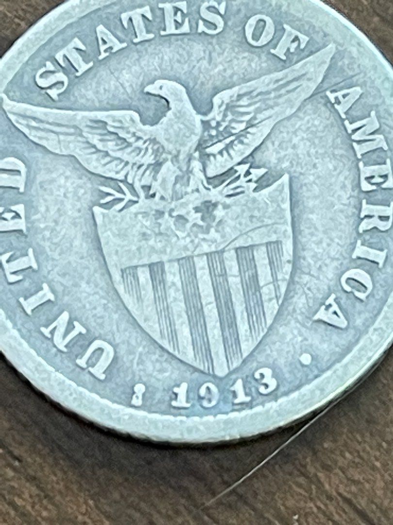 FEB27-246 1913s ERROR repunchedUSPICoin Twenty Centavos Coin (Category: Currency) located in Antipolo. Submitted by treasure.keeper (Listing ID 1423668294, Image 2). Description: An error repunched or overstrucked mint mark at 1913s 20 centavos USPI silver small type coin..