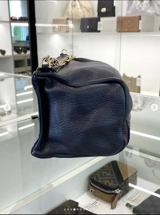 Givenchy Pandora Box Shoulder Bag (Category: Luxury Bags & Wallets) located in Quezon City. Submitted by barbosac (Listing ID 1423764969, Image 3). Description: - Givenchy Pandora Box shoulder bag - Navy blue color - Chain strap - Crocodile-embossed leather panel - Rectangular shape - Multiple zippers - Givenchy logo - Spacious interior.