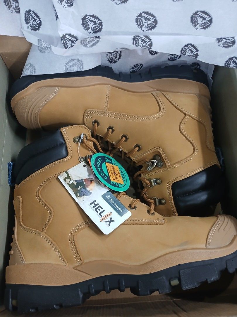 Helix Work Boots (Category: Boots) located in Manila. Submitted by sc_arvin (Listing ID 1423641512, Image 1). Description: - Brand new Helix work boots - Color: Tan and black - Includes original box - Includes original tags - Unused condition.