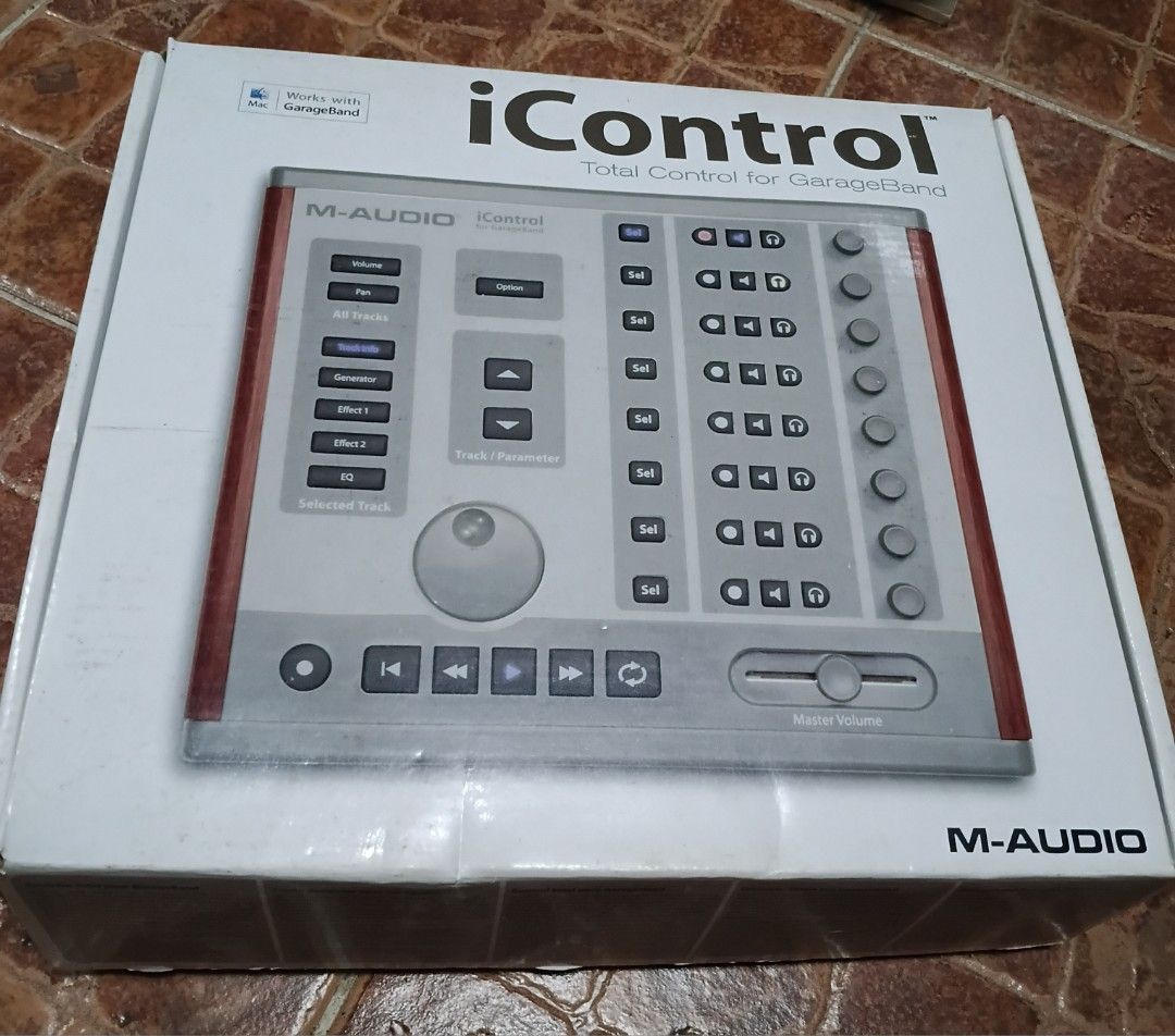 M-Audio iControl Total Control for GarageBand (Category: Other Audio Equipment) located in Quezon City. Submitted by dancatz (Listing ID 1423743324, Image 1). Description: □ P 2000.00 □ as/is. never tested - M-Audio iControl MIDI controller - Designed for GarageBand - Controls for track selection, parameters, and master volume - Play, rewind, fast forward, and loop buttons - Comes with original box.