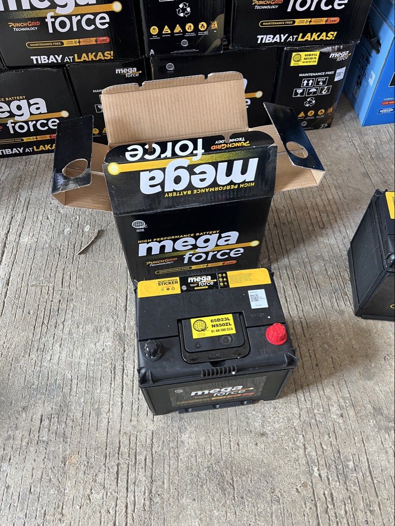 Megaforce Battery for Vehicle (1SNF, 2SMF, 3SMF, 6SMF, 2D, 4D, 8D) (Category: Other Automotive Parts and Accessories) located in Manila. Submitted by puffsxbangs (Listing ID 1423699734, Image 1). Description: MEGAFORCE BATTERIES AVAILABLE!! Megaforce Low Maintenance 1SNF 2SMF 3SMF 6SMF 2D 4D 8D Megaforce Maintenance Free 1SNF 1SMF 2SMF 3SMF 6SMF 2D 4D 8D DIN44 DIN55 DIN74 DIN77/80 DIN100 MF65 Megaforce Plus Maintenance Free 1SNF 1SMF 2SMF 3SMF DI
