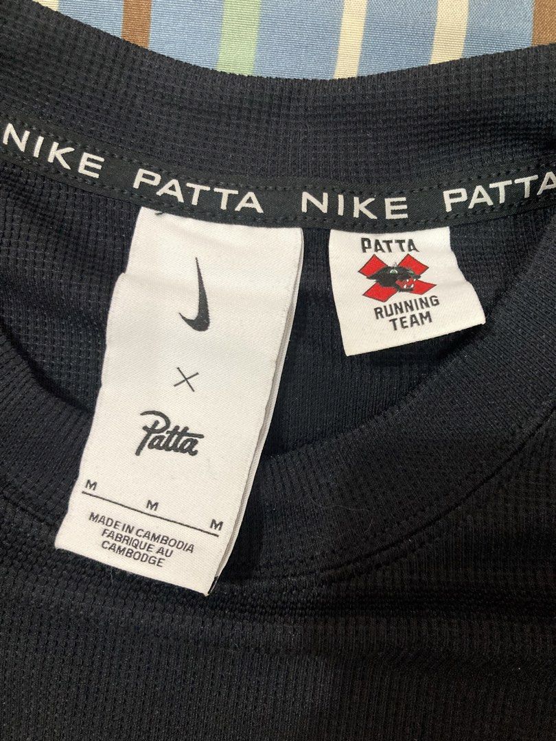 Nike Patta running team t shirt (Category: Tshirts & Polo Shirts ) located in Quezon City. Submitted by Junny (Listing ID 1423678077, Image 3). Description: Nike Patta running team (black) Length: 27.5 in. Approx Width: 19.5 in. Approx Size M 📸 Message for more pics 🛑Payment First Policy (Gcash only) - No payment, no booking/shipping 📦 Shipping/Courier (Lalamove only) - Shouldered by Buyer ⏱️ Reservation: 12 hours only ⚠️ Item sold as is: This
