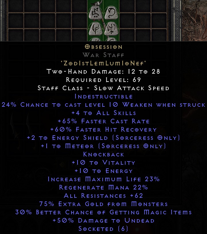 (Non-Ladder) Good Obsession (Best in slot) for Fire Warlocks. D2R ...