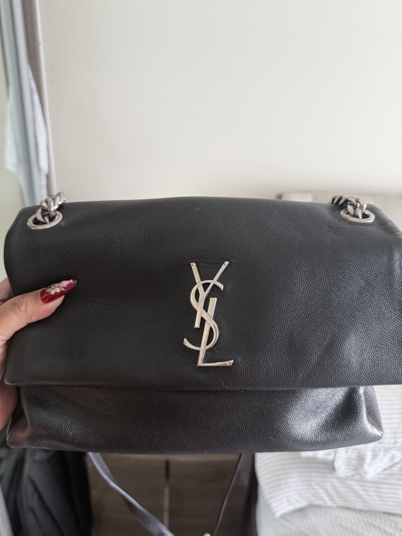 Saint Laurent West Hollywood Bag (Category: Luxury Bags & Wallets) located in Quezon City. Submitted by cheviii (Listing ID 1423668108, Image 1). Description: - Black leather shoulder bag - Silver-tone chain strap - Features YSL logo - Flap closure - Pebbled leather texture - Classic design - has dustbag Can do meetups in BGC. If shipping, shipping fee will be buyers expense.