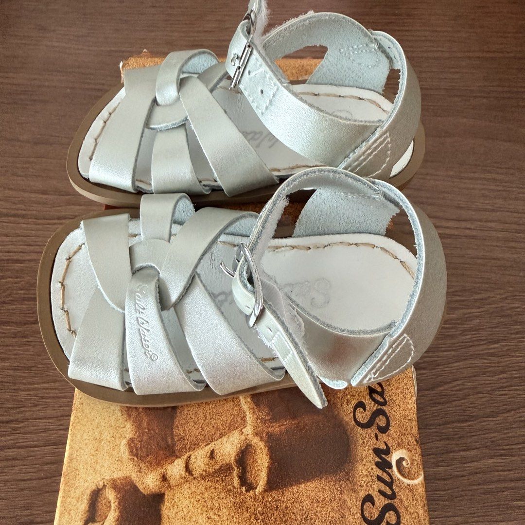 SALT WATER Sandals in Silver (Size 4) (Category: Babies & Kids Fashion) located in Quezon City. Submitted by antler. (Listing ID 1423751339, Image 2). Description: .
